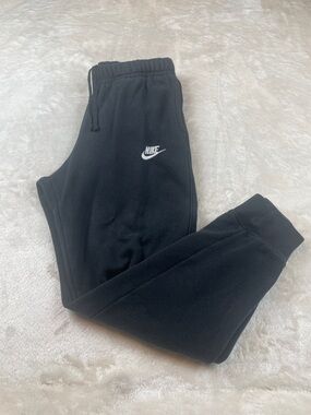 Nike Black Jogger Sweatpants with White Swoosh